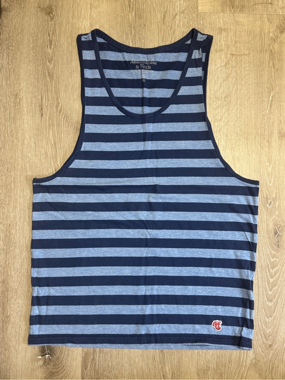 Vintage Abercrombie & Fitch Blue Striped Muscle Tank Top